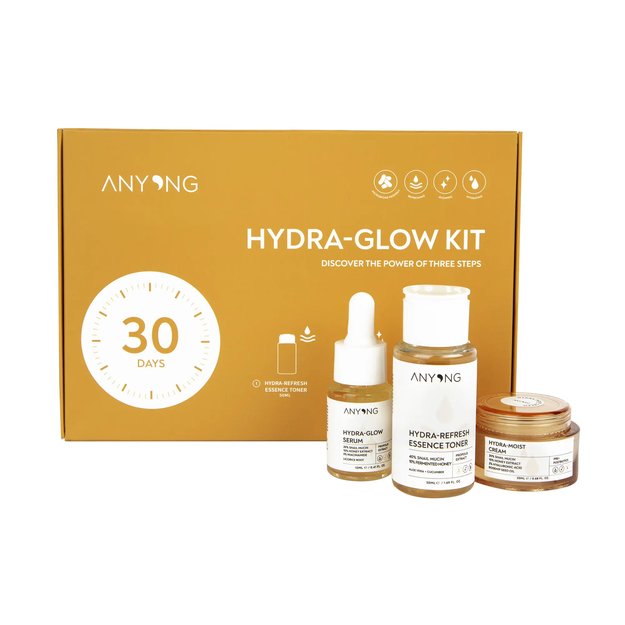 Sérum facial KIT HYDRA-GLOW 30 días